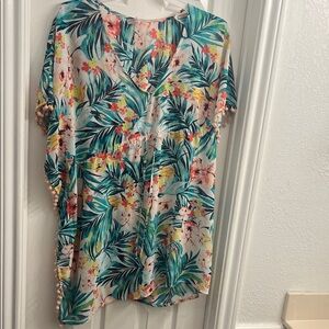 Merona Floral Tunic with Tropical Print